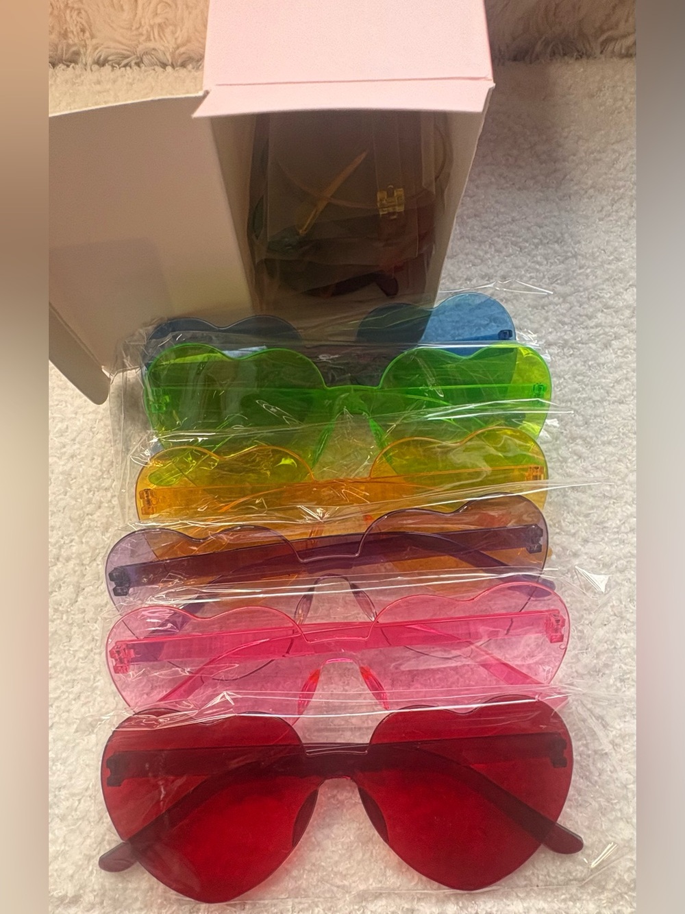 Party Heart-Shaped Sunglasses Set - Assorted Colors